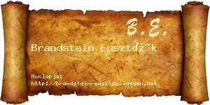 Brandstein Euszták névjegykártya